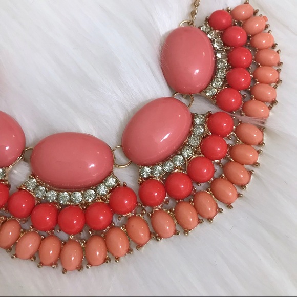 Orange Fan Statement Necklace - Picture 4 of 4